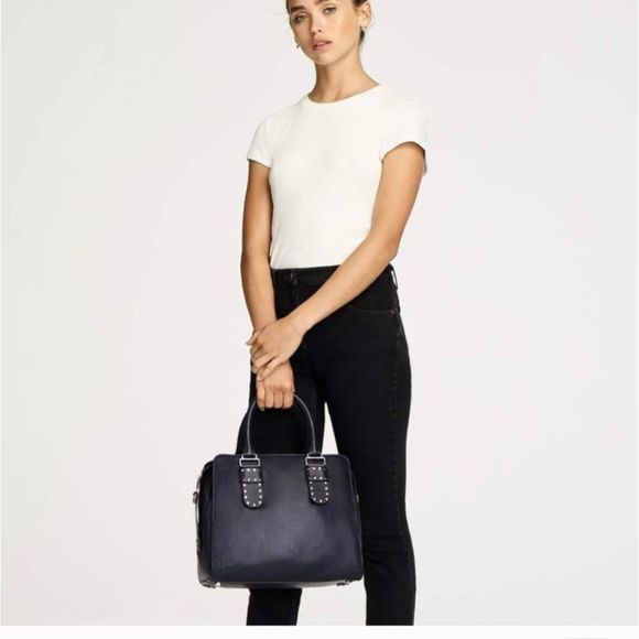 𝅺rebecca minkoff midnighter large satchel tote in moon euc - Picture 1 of 15